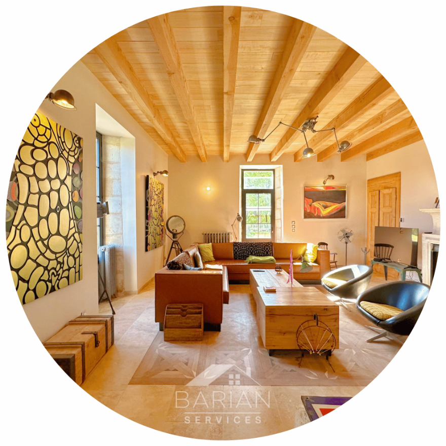Salon d'un logement de prestige géré par Barian Services