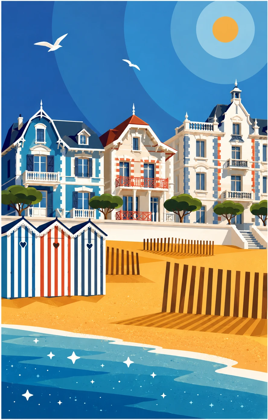 Châtelaillon-Plage — ses villas Belle Époque et ses cabines de plage