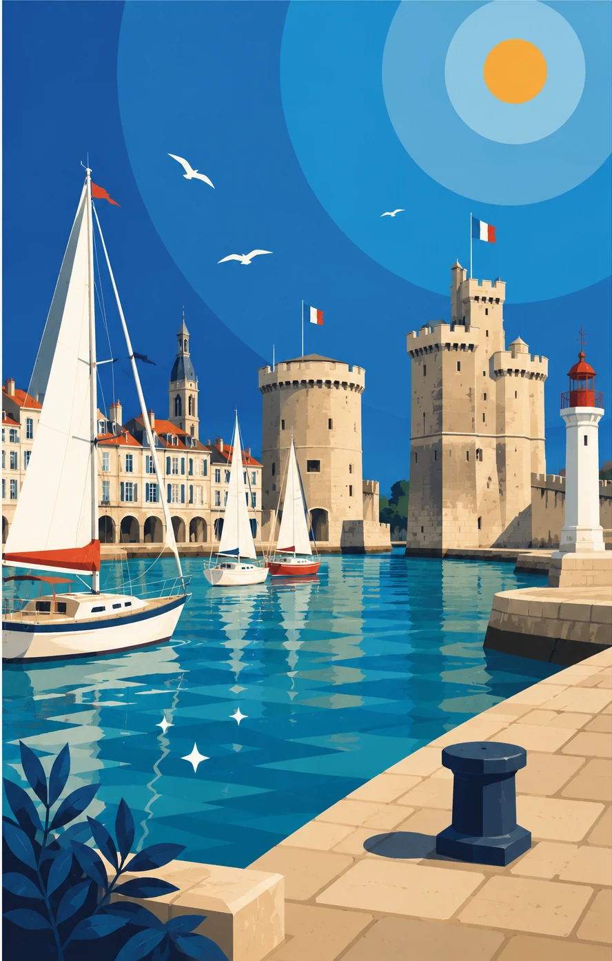 La Rochelle — les tours du Vieux-Port et le phare